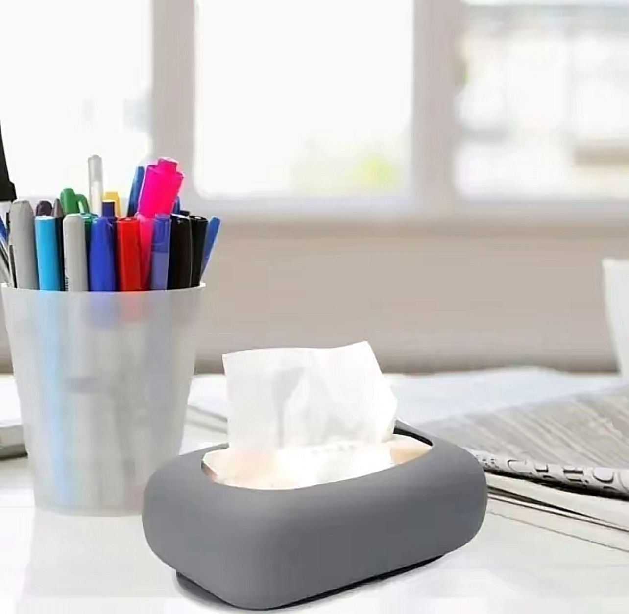 Silicone Tissue Box Cover with Suction Cup