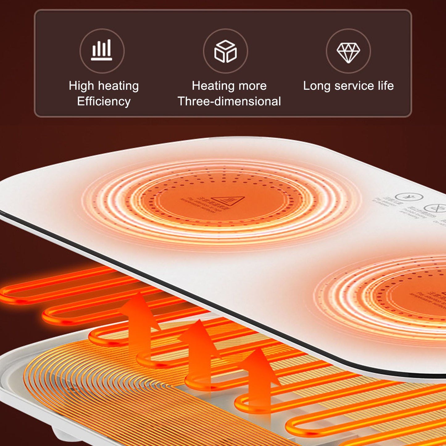 Electric Warming Tray With Adjustable Temperature Food Warmer Fast Heating