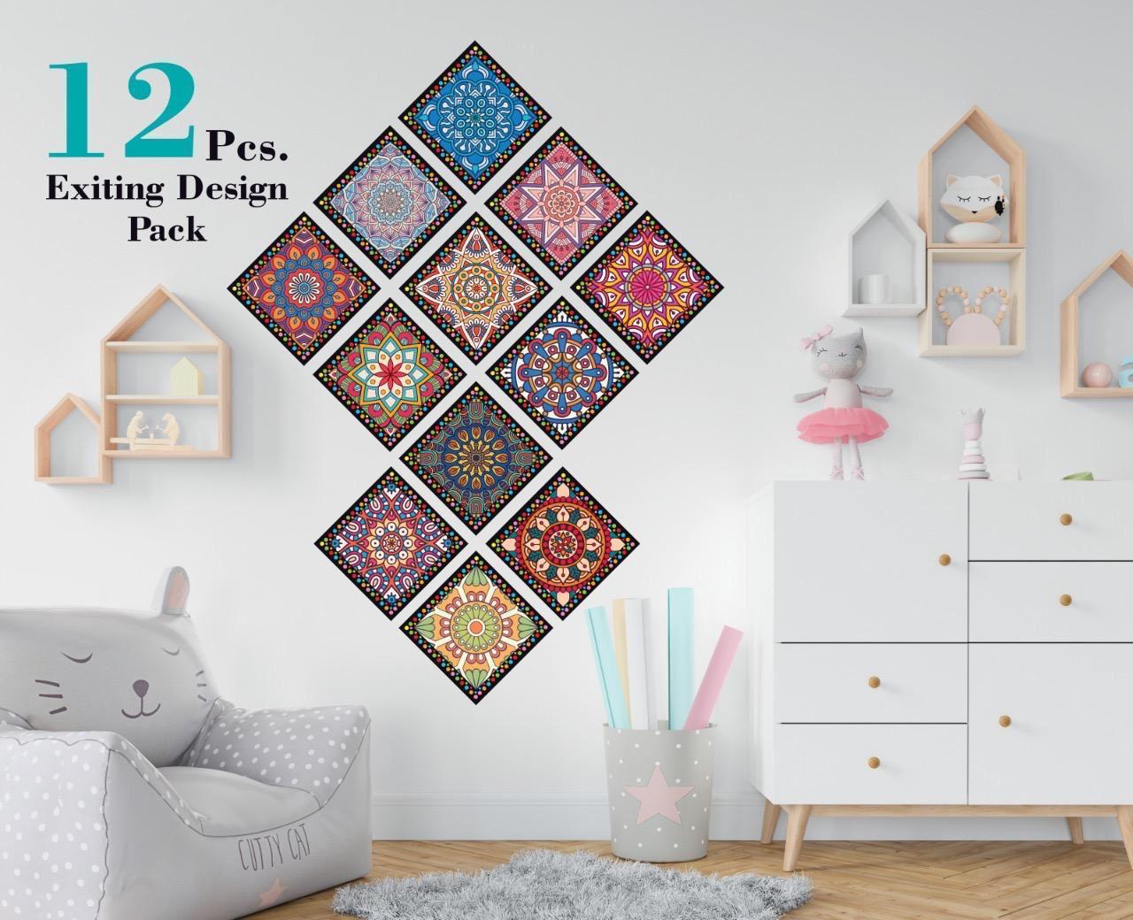 Mandala Wall Decal Set (12-Piece)