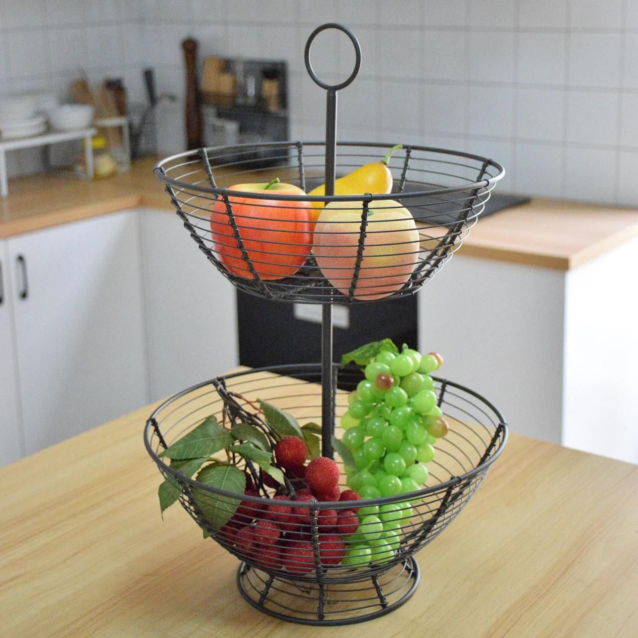 2 Tier Trophy Basket Metal Material - Storage
