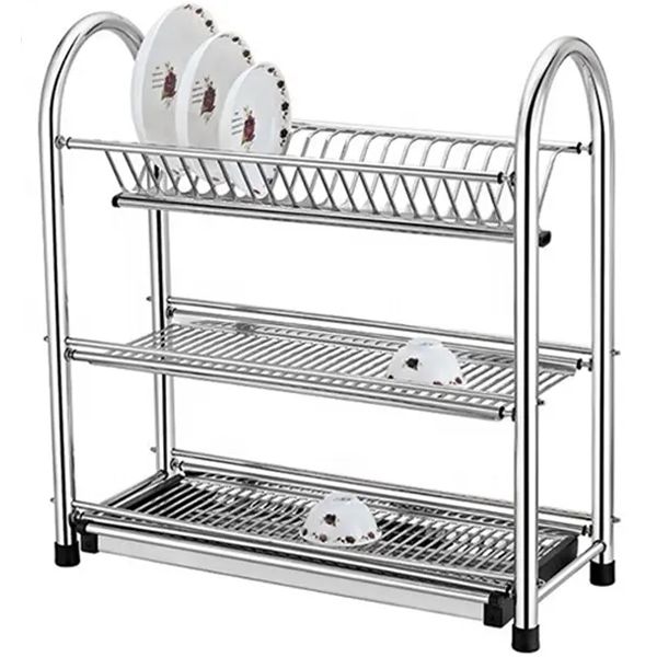 PURE STAINLESS STEEL NON MAGNETIC 🧲 DISH AND PLATES RACK 24PLATES - Storage