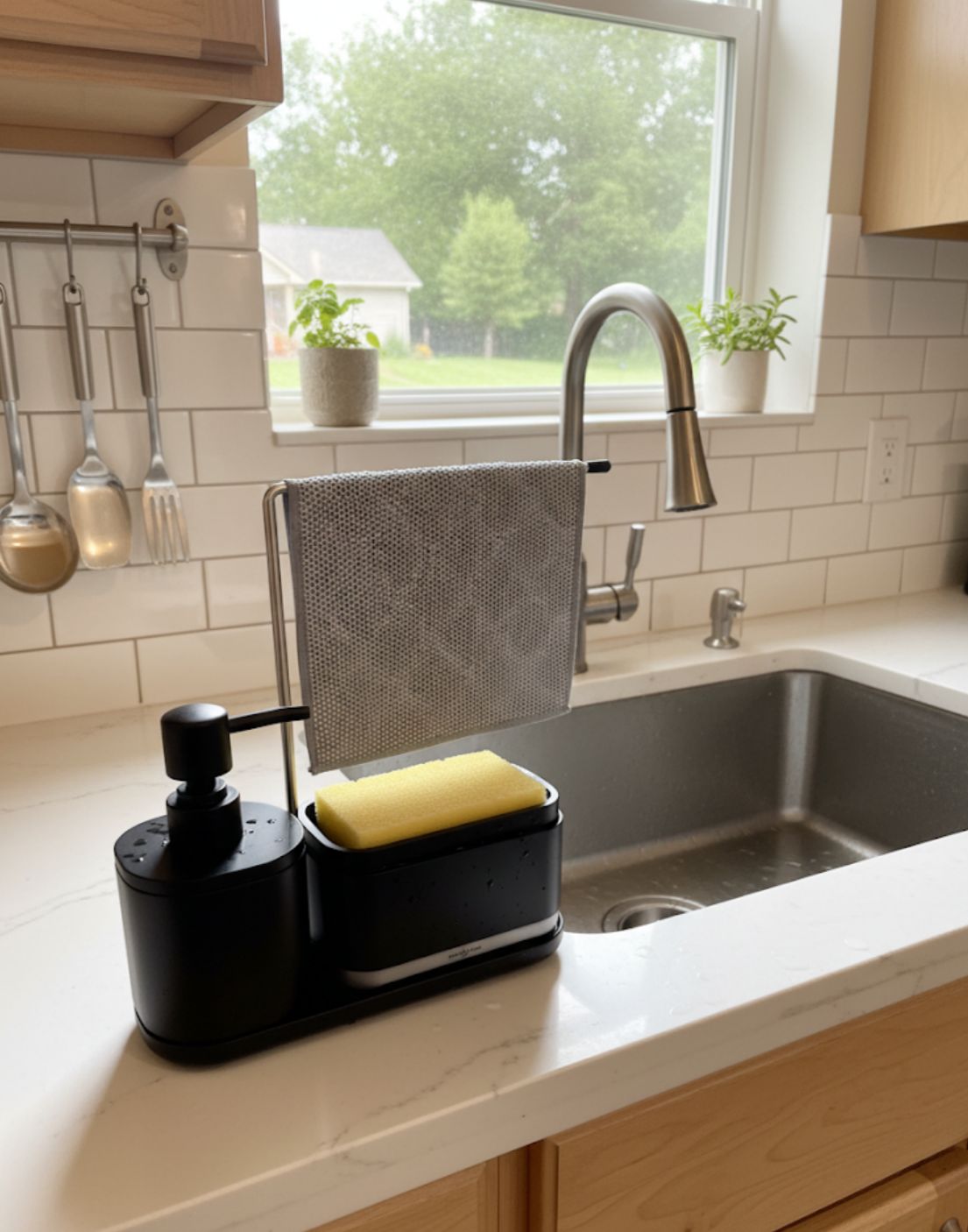 2 in 1 soap dispenser with sponge