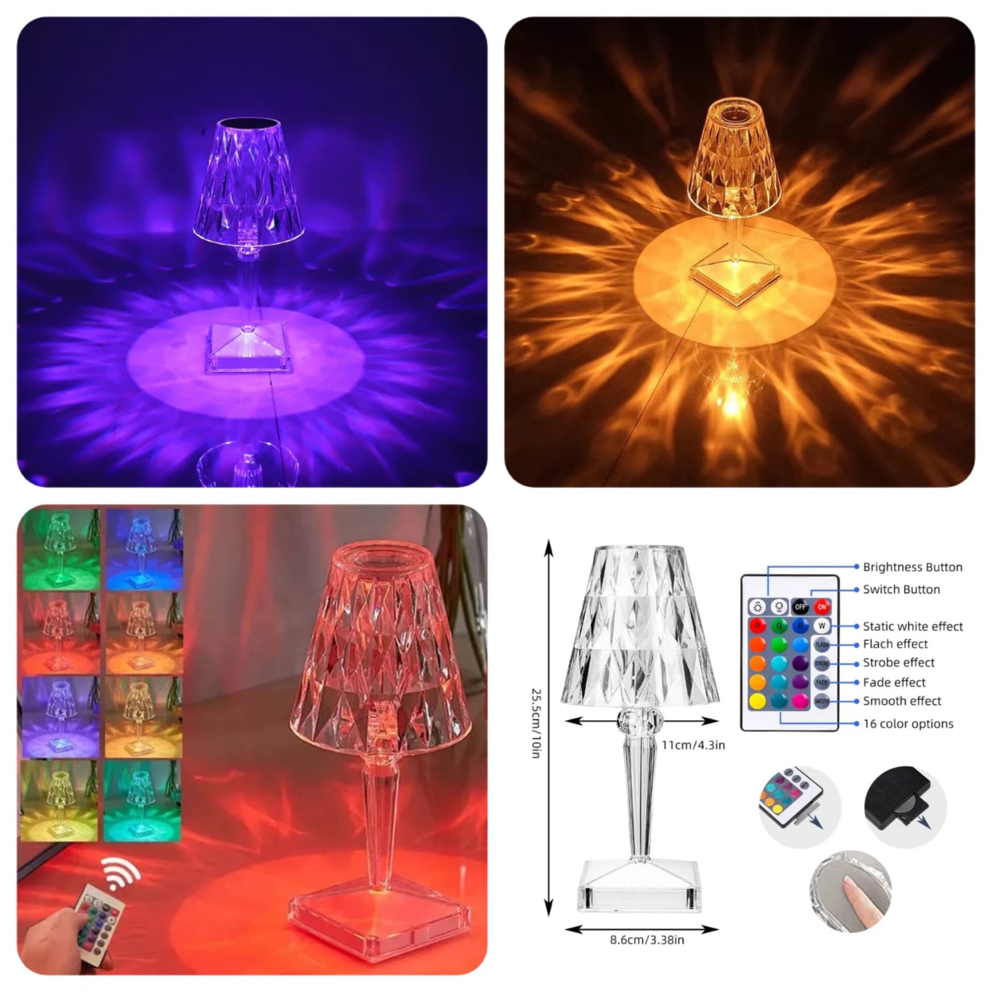 Crystal Diamond Table Lamp