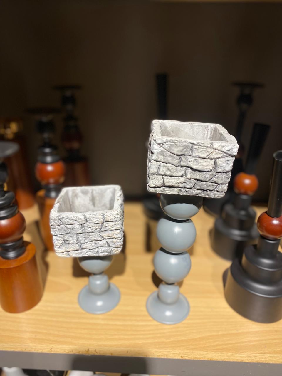 Geometric Candle Stand Set of 2