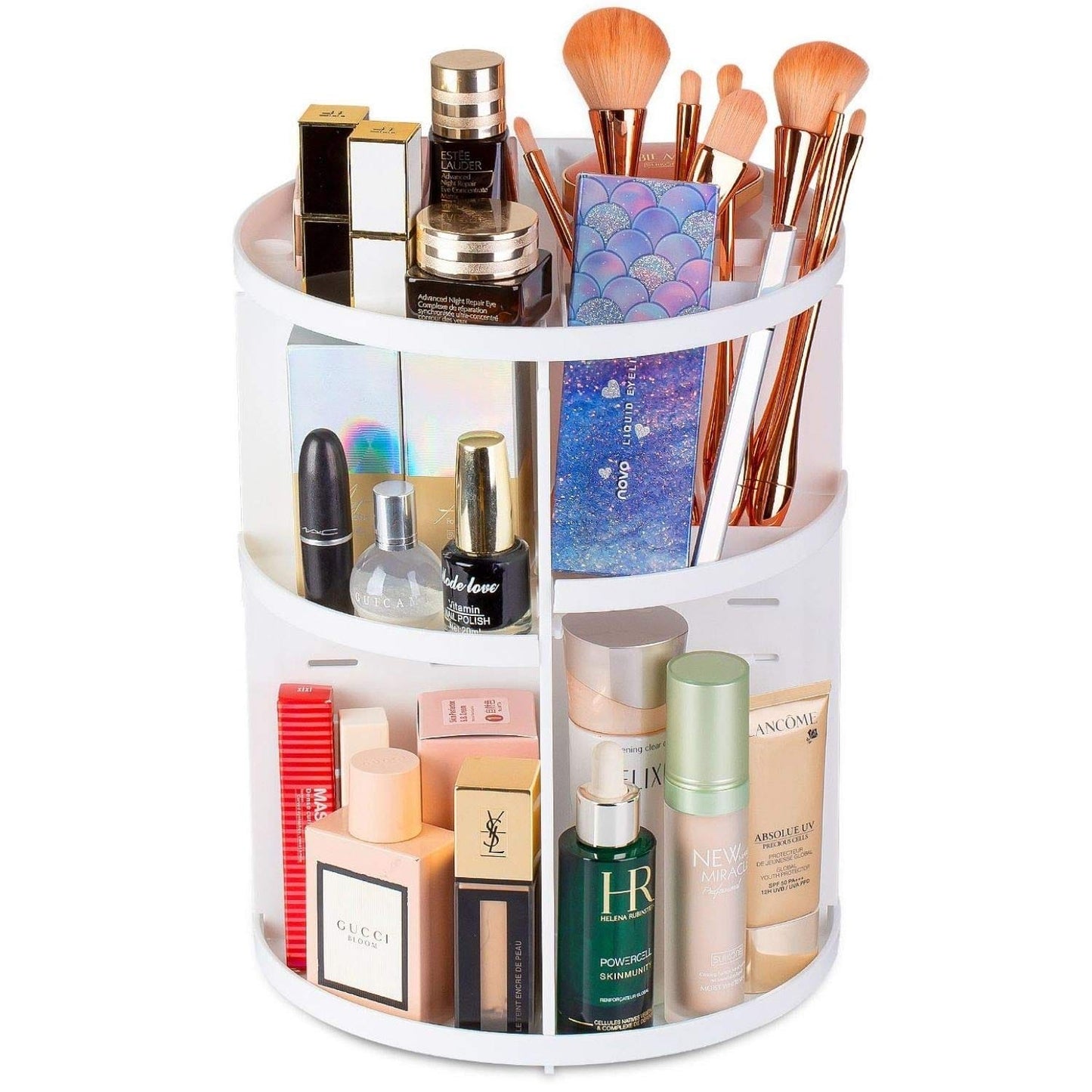 White Rotating Cosmetic Organizer