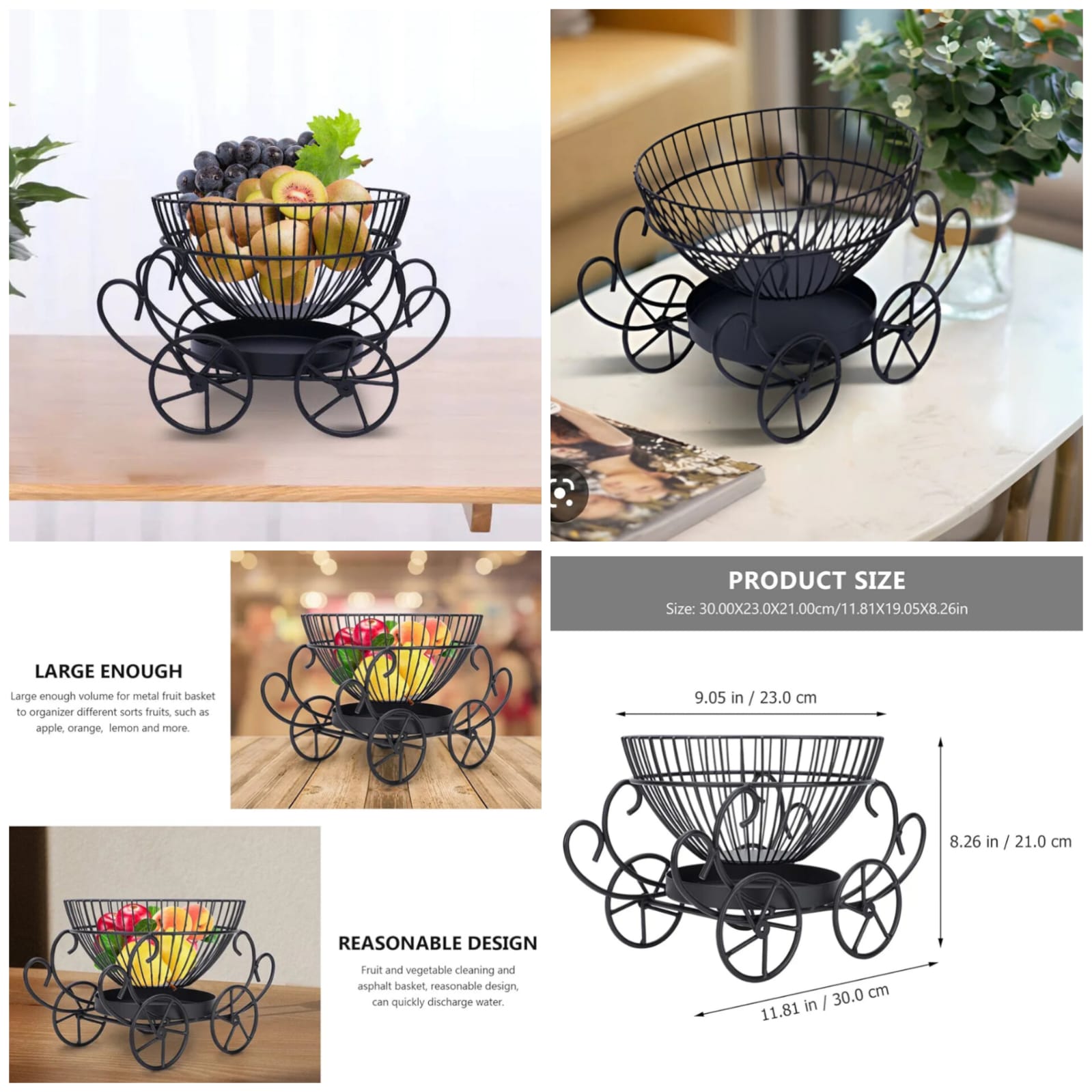 2 Tier Decorative Fruit Basket - Organizer