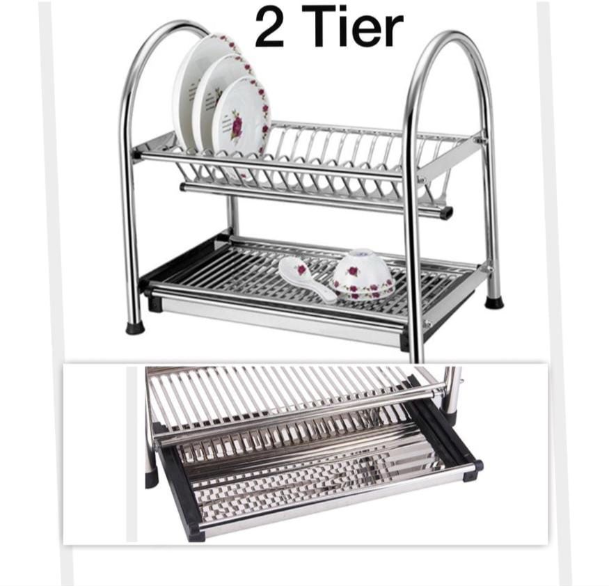 PURE STAINLESS STEEL NON MAGNETIC 🧲 & DISH AND PLATES RACK 12PLATES - Storage