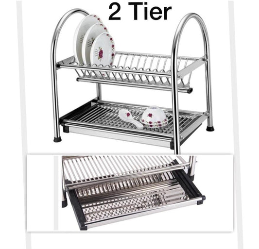 PURE STAINLESS STEEL NON MAGNETIC 🧲 & DISH AND PLATES RACK 12PLATES - Storage