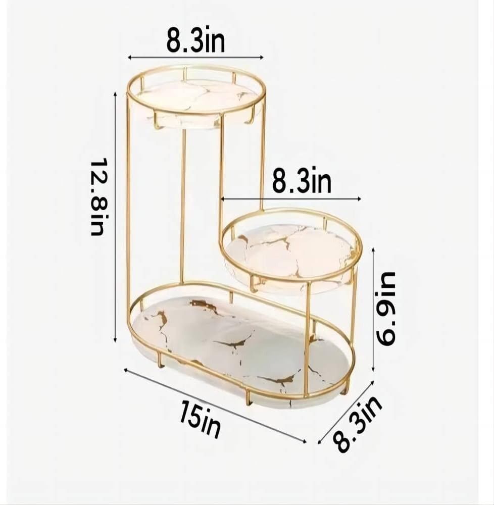 3-Tier Golden Vanity Stand - Organizer