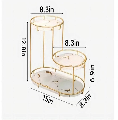 3-Tier Golden Vanity Stand - Organizer