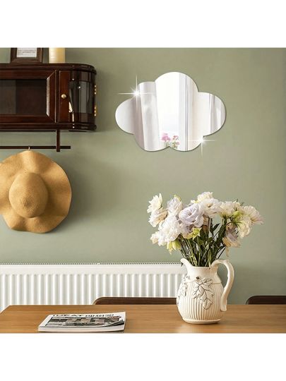 1pc Cloud Shaped Mirror Wall Sticker