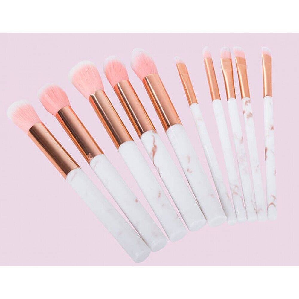 10pcs Marble Design Makeup Brush Set - WS