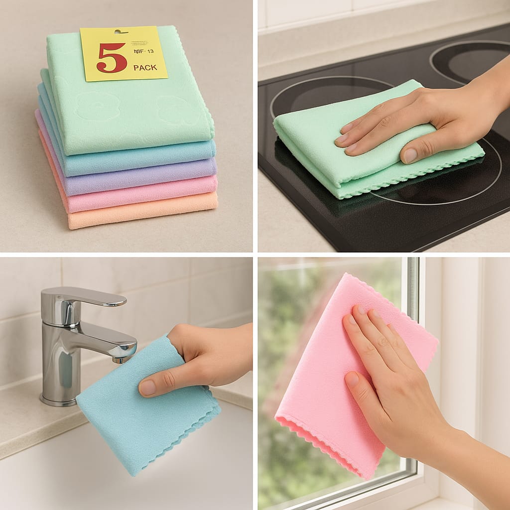 5Pcs Cleaning Towel - Premium Quality