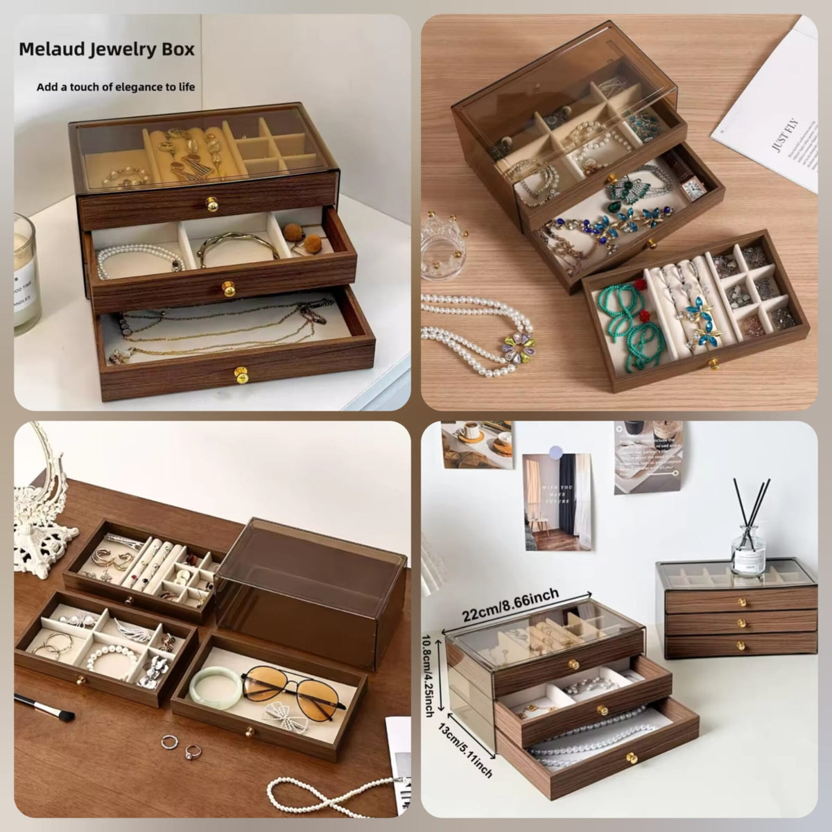 Acrylic Wooden Jewelry box