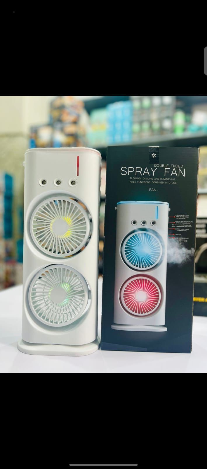Rechargeable Double Cooling Mist Fan