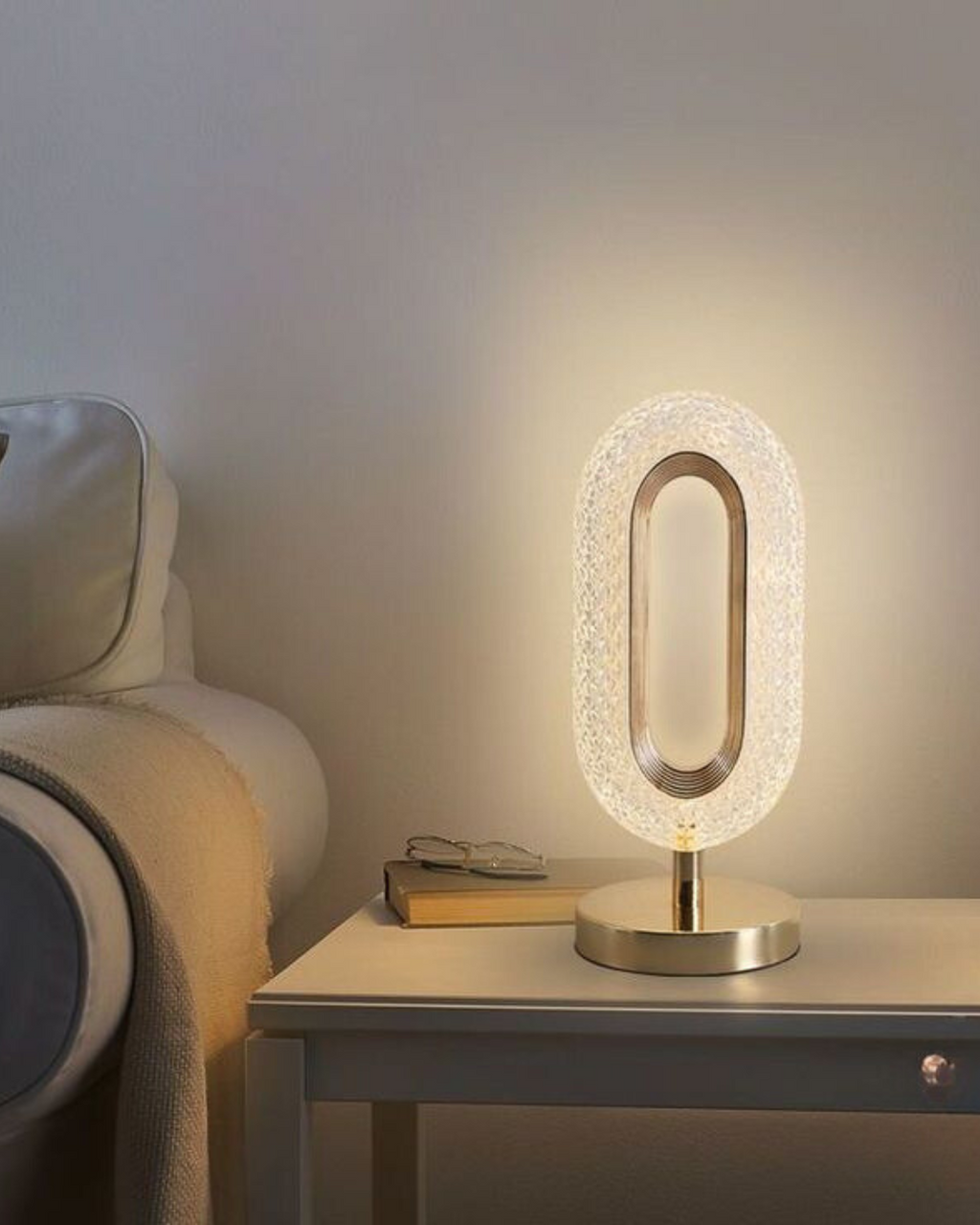 Crystal Oval Table Lamp