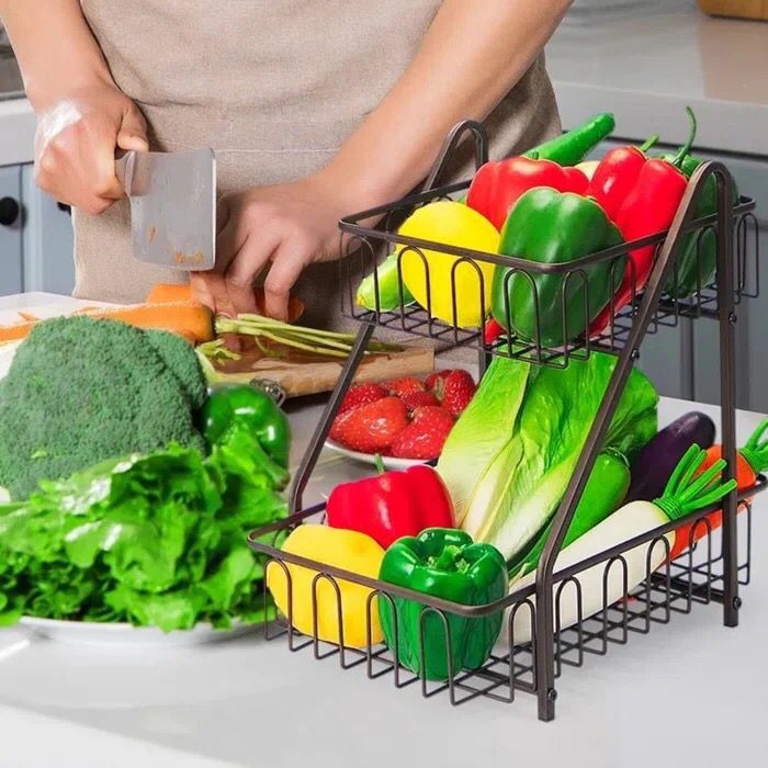 Multi Purpose Two Tier Fruits And Vegetable Basket - Storage