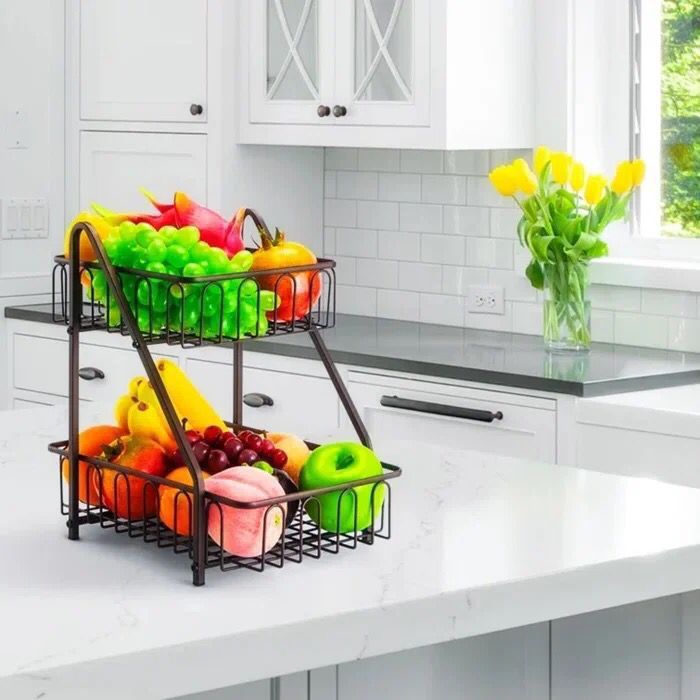 Multi Purpose Two Tier Fruits And Vegetable Basket - Storage