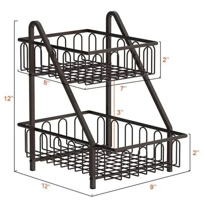 Multi Purpose Two Tier Fruits And Vegetable Basket - Storage