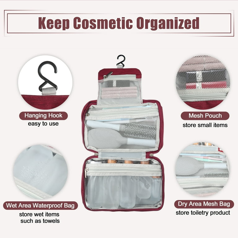 Travel  Makeup Bag with Compartments - Organizer