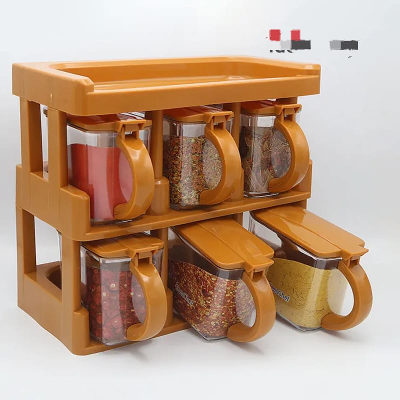Master Chef Spice Rack With 6 Jars Set - Storage