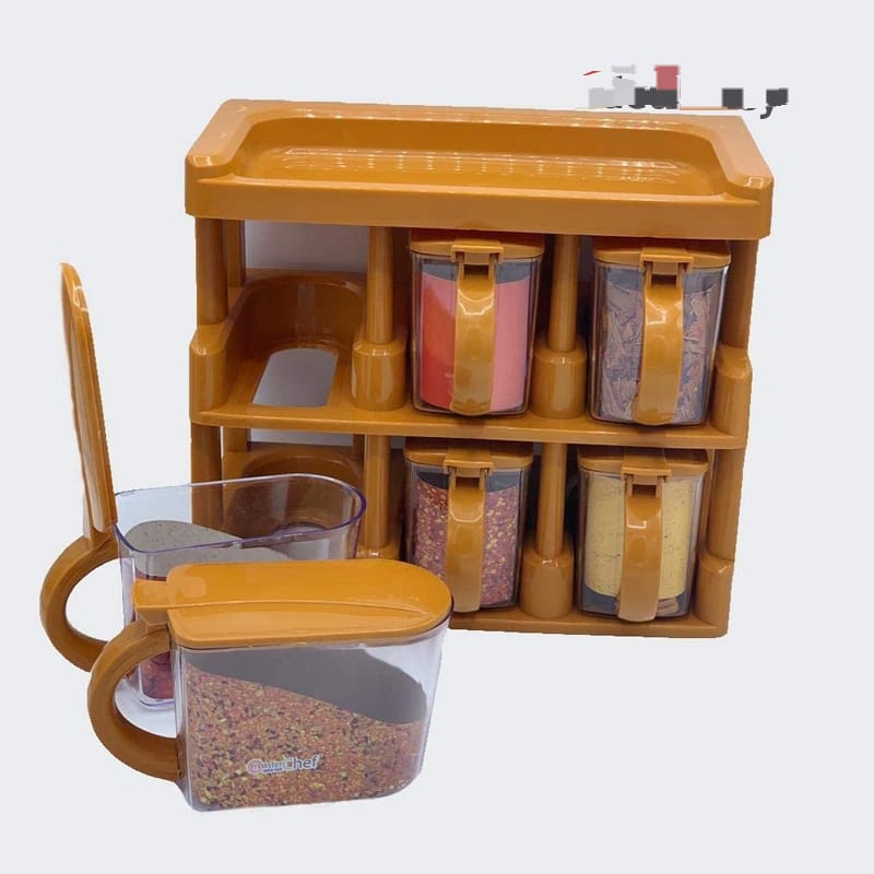 Master Chef Spice Rack With 6 Jars Set - Storage