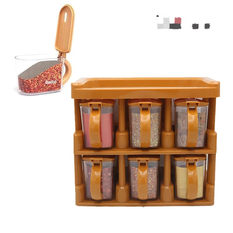 Master Chef Spice Rack With 6 Jars Set - Storage