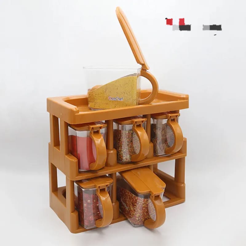 Master Chef Spice Rack With 6 Jars Set - Storage