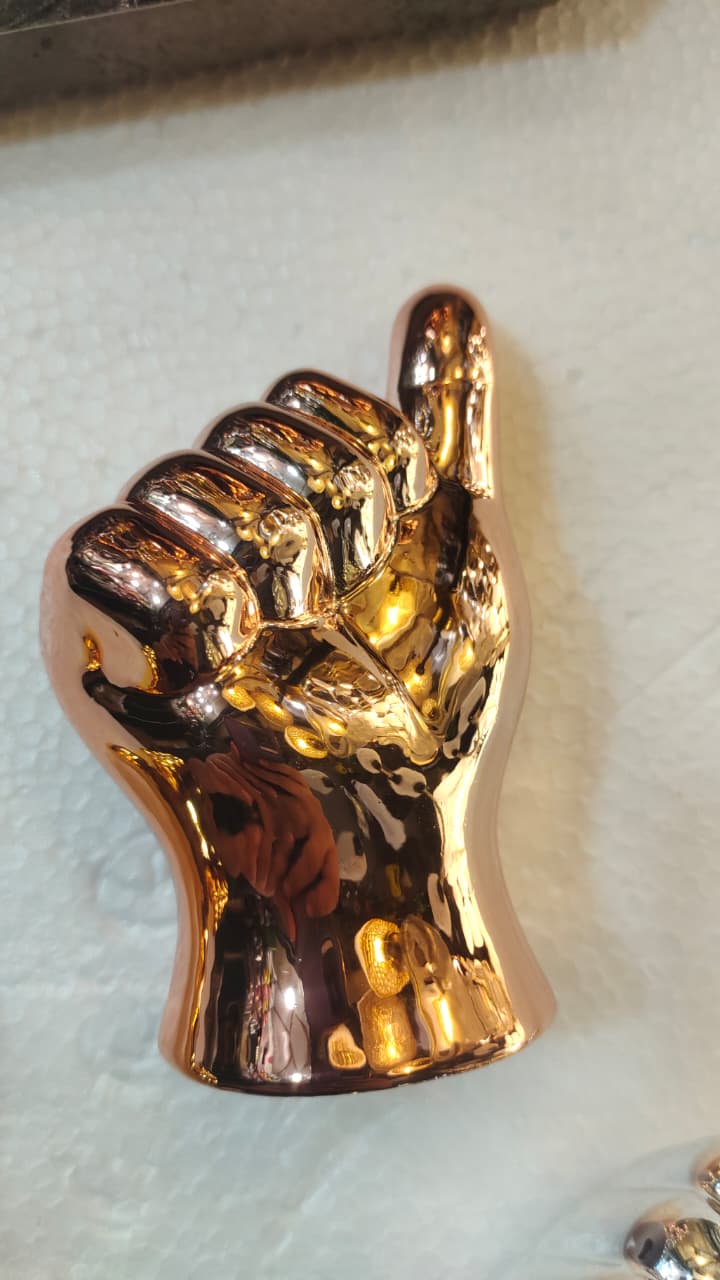 Metallic Thumbs Up Sign Figurines -Set - Decor
