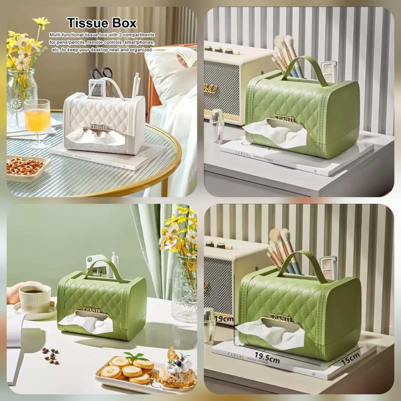 Multi-functional Tissue Box Organizer