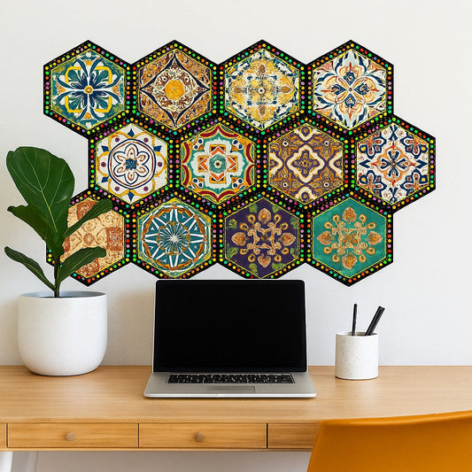 Self-Adhesive Peel &amp; Stick Wall Decals - Pack of 12