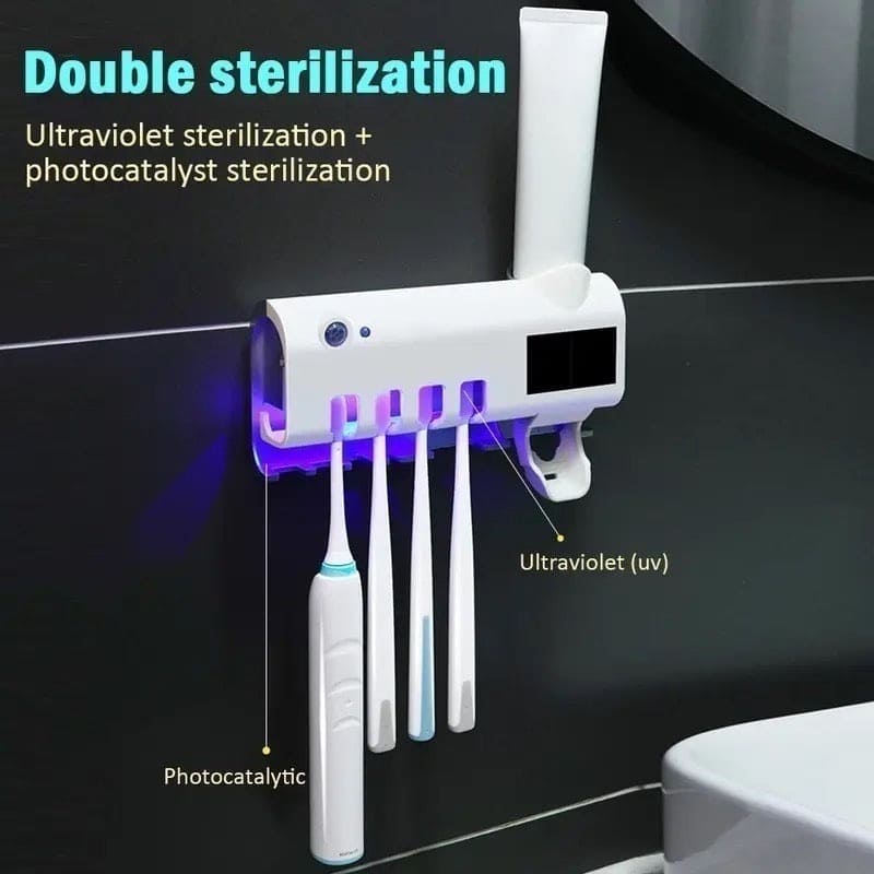 Intelligent Free Punching Toothbrush Set Holder - Bathroom Accessories