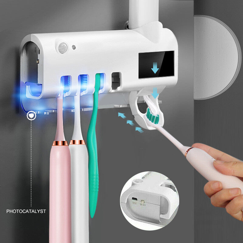 Intelligent Free Punching Toothbrush Set Holder - Multifunctional Wall-Mounted
