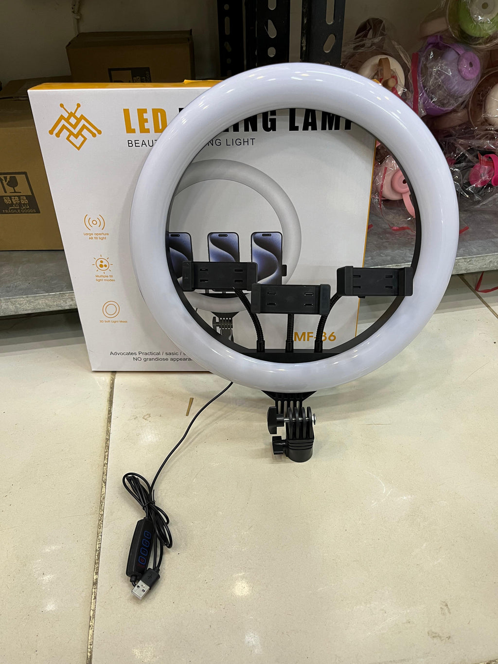 36CM Big Size 3 Mobile Holder LED Ring Light - Lighting Studio