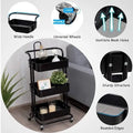 3-Tier Rolling Cart with Drawer & Desktop - Storage