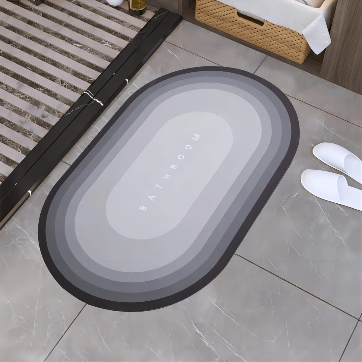 Water Absorbent &amp; Anti Slip Bathroom Mat - High Quality