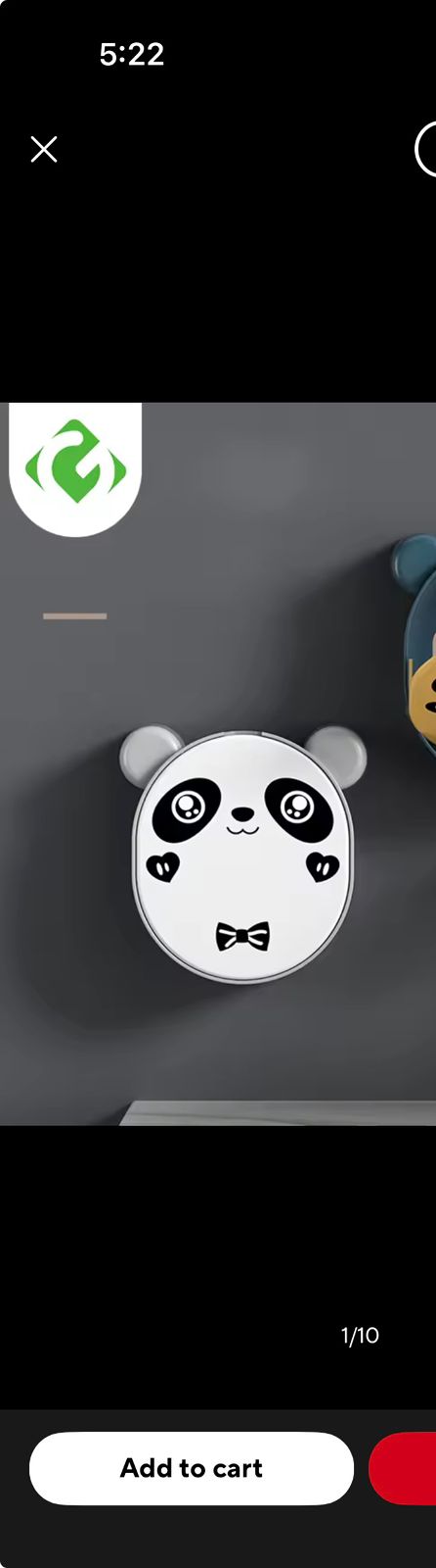 Cute Panda Soap Dish Holder With Drain Wall Mounted Soap Box