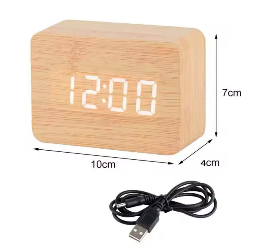 Wooden Digital Desk Clock - Electric Essential