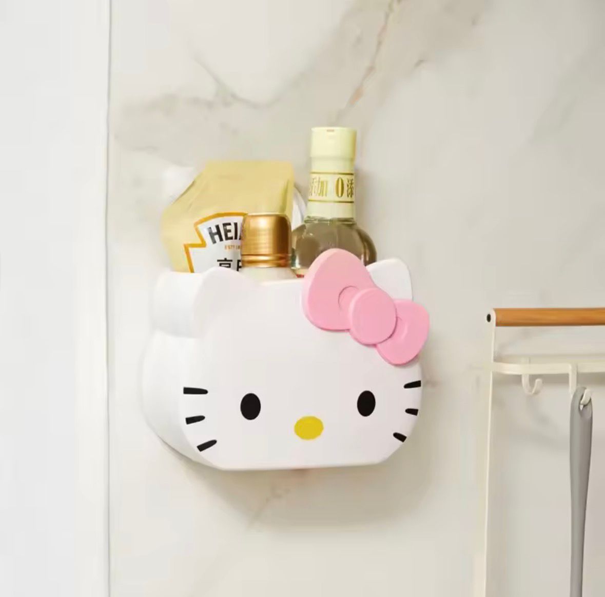 Hello Kitty Bathroom Punch-Free Toothbrush Wall Hanging Storage Box 