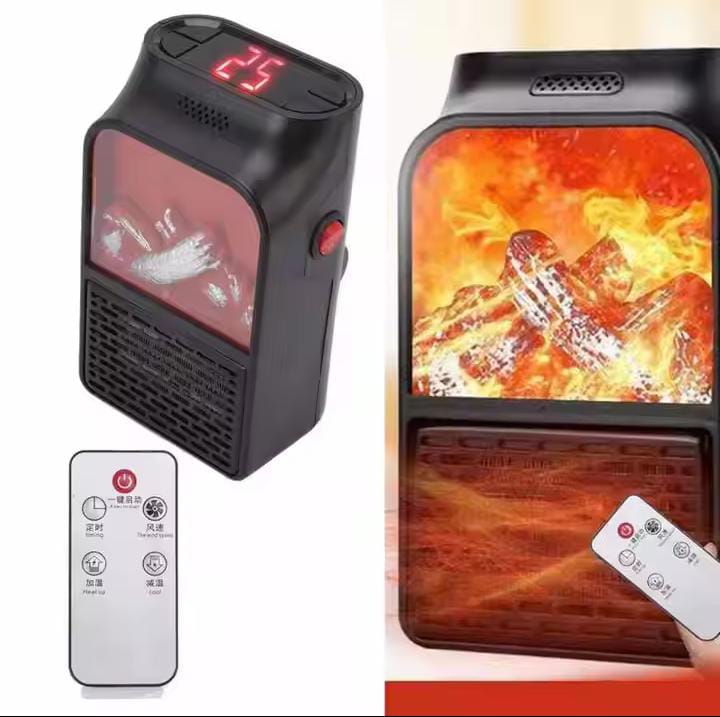 Electric Heater Heating for Room 3D Flame Mini Heating Fans Remote