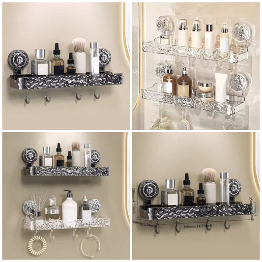 Crystal Suction Wall-Mounted Shelf - Organizer