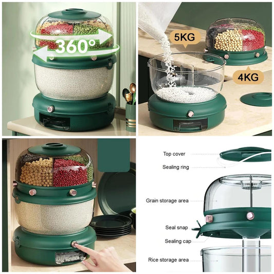 Luxury Rotating Cereal Dispenser - 9Kg - Storage
