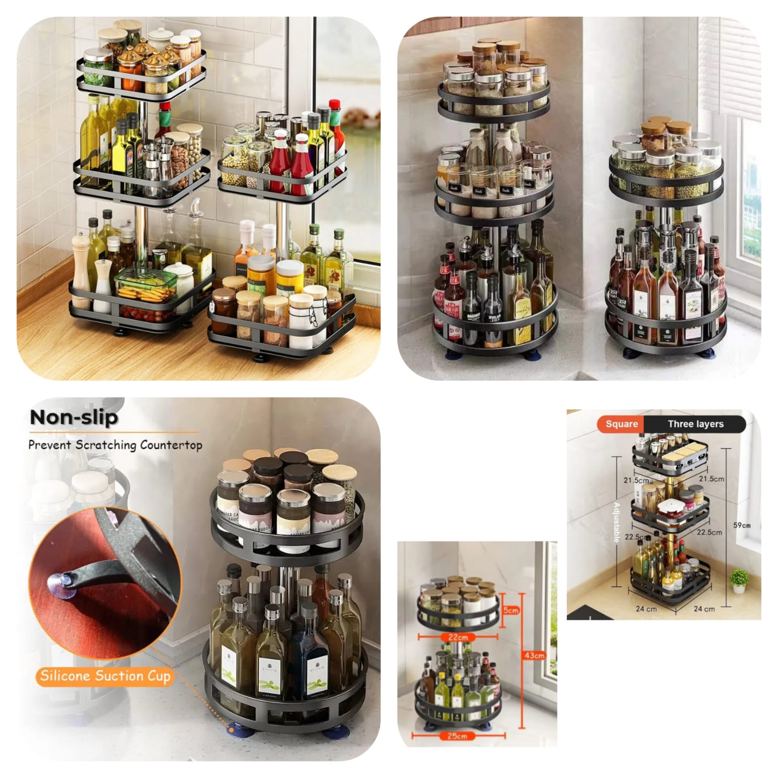 Rotating Iron Storage Rack - Premium Quality - Organizer