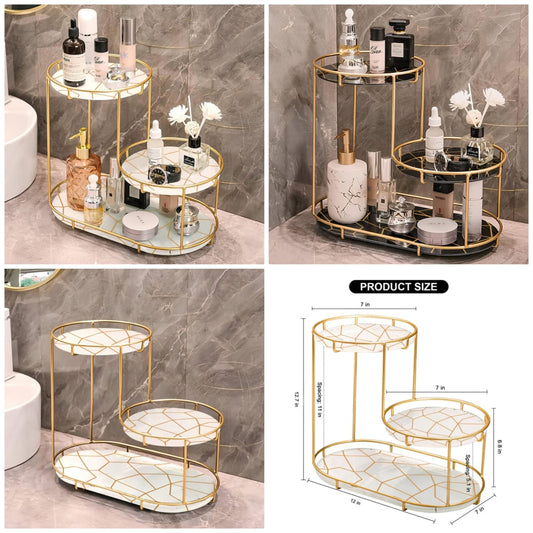 3-Tier Golden Vanity Stand - Organizer