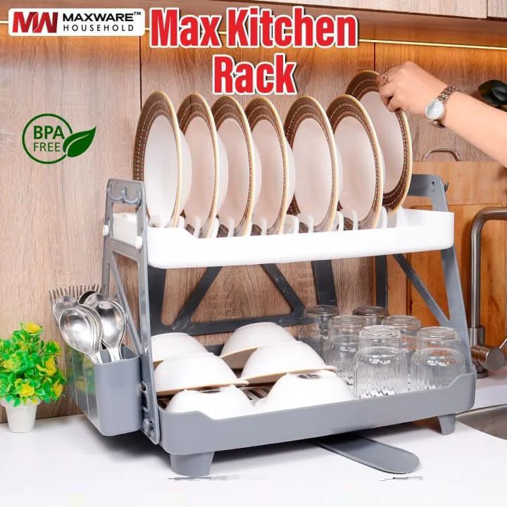 Max 2 Steps Kitchen Rack (With Water Drainer) Storage