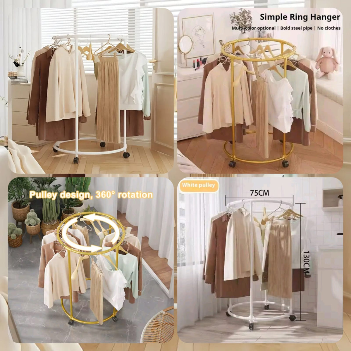 Round Rotatable Coat Hanger - Storage