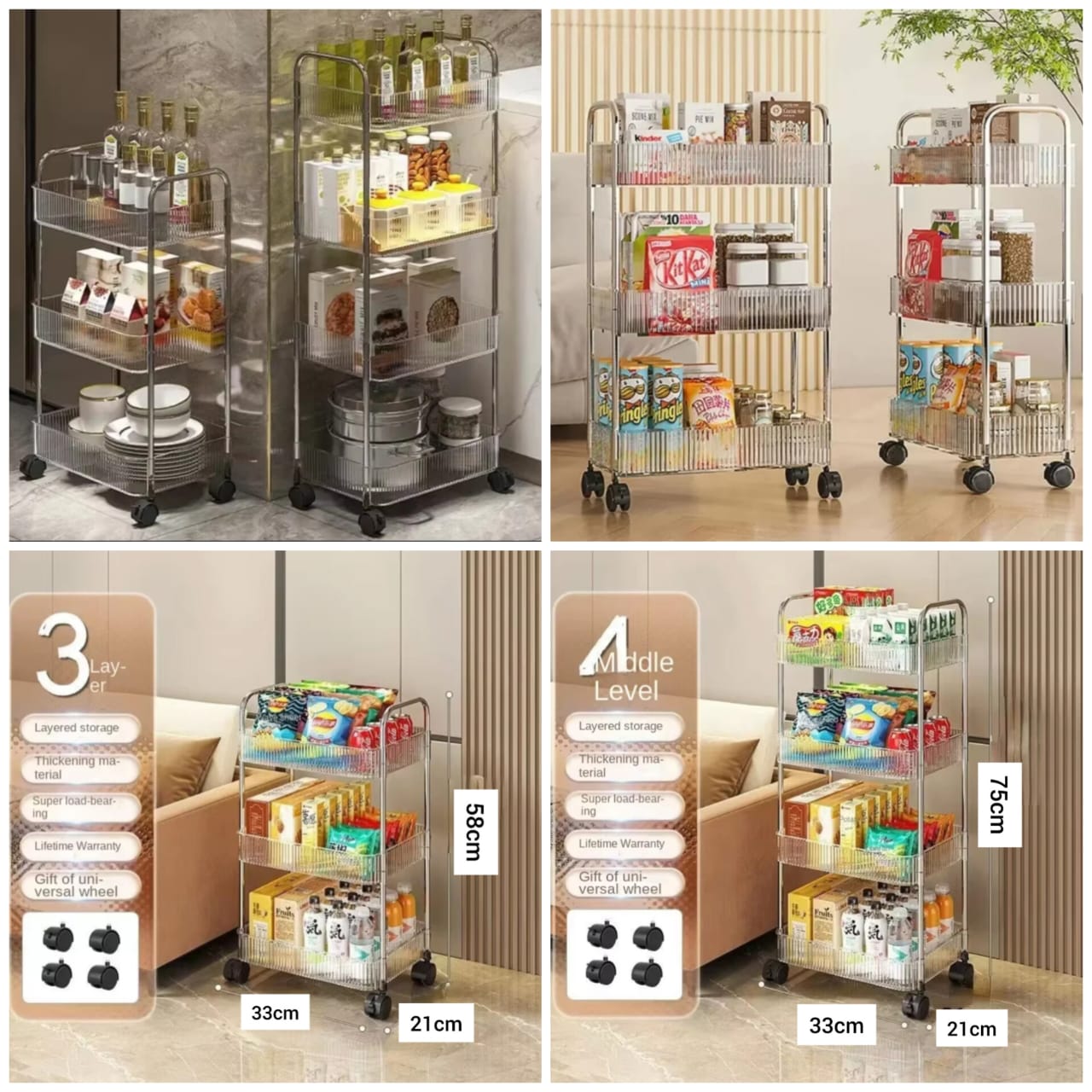 Acrylic Luxury Trolly - Storage