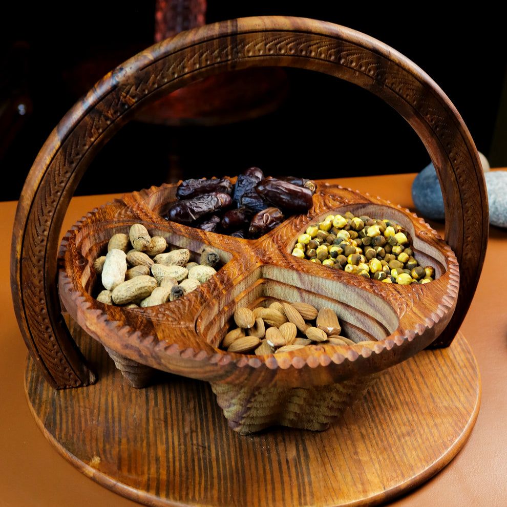 4 Portions Handy Crafted Foldable Dry Fruit Basket 🧺 - Storage