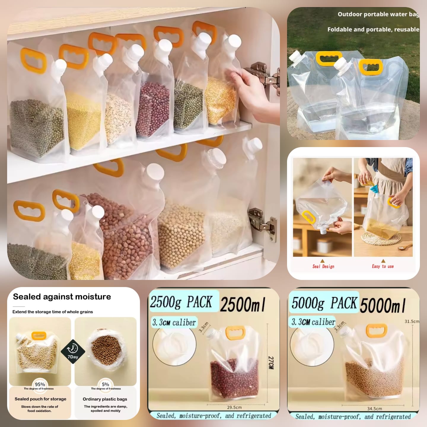 Cereal Sealed Bag - 5L - Good Quality - Pack 0f 4 - Storage