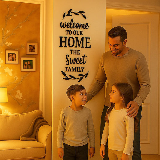 Vibrant Wooden "Sweet Home" Wall Art & Housewarming Gift - 3D Laser Cut